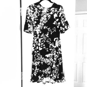 ASOS Floral Ruffle Tulip Hem Tea Dress